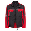 Arbeitsjacke dunkelgrau/rot Pro Line | CWS Workwear | Frontansicht mit offenem Reißverschluss