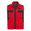 Arbeitsweste rot/dunkelgrau Pro Line | CWS Workwear | Frontansicht mit offenem Reißverschluss
