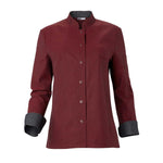 CWS Workwear Kochjacke Damen Scandic Line | Farbe: dunkelrot / grau | Vorderansicht