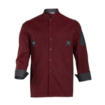 CWS Workwear Kochjacke Herren Scandic Line | Farbe: dunkelrot / grau | Vorderansicht